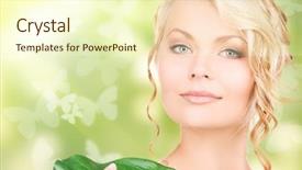  Presentation with butterflies - Presentation theme having green leaf and butterflies background and a  colored foreground