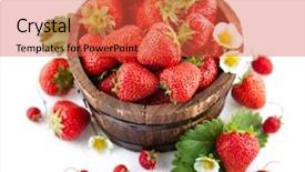  Presentation with fresh strawberry glass of berry - Audience pleasing PPT layouts consisting of green leaf and flower backdrop and a red colored foreground