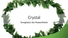  Presentation with isolated fall oak leaf - PPT layouts featuring green leaf hawaiian lei isolated background and a white colored foreground