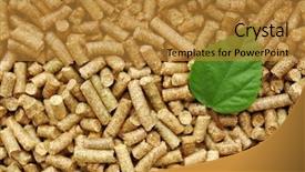  Presentation with green leaf - Amazing slide deck having green leaf on solid wooden backdrop and a gold colored foreground