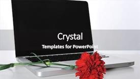  Presentation with water leaf - PPT layouts having green leaf touching water - red rose on laptop background and a  colored foreground