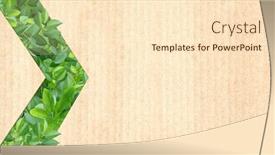  Presentation with green paper texture - Presentation design having green-leaves-and-arrow-symbol background and a cream colored foreground