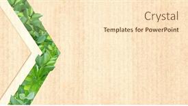  Presentation with green paper texture - PPT theme consisting of green-leaves-and-arrow-symbol background and a  colored foreground