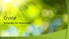  Presentation with nature sun leaves - Cool new PPT theme with green leaves and sun flare backdrop and a yellow colored foreground