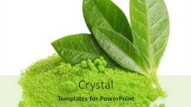  Presentation with matcha green tea - Colorful slide deck enhanced with green-leaves-and-tea-matcha backdrop and a yellow colored foreground