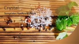  Presentation with table salt - Theme enhanced with green-leaves-of-celery-salt background and a gold colored foreground