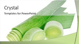  Presentation with stem - Audience pleasing presentation theme consisting of green leek isolated on white backdrop and a white colored foreground