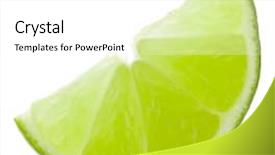  Presentation with citrus - Amazing slide set having green lemon - citrus lime fruit segment isolated backdrop and a white colored foreground