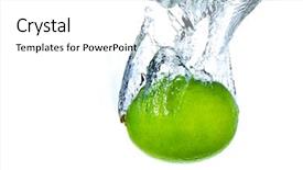  Presentation with easter basket - Colorful slide deck enhanced with green lemon - closeup of colorful easter eggs backdrop and a white colored foreground