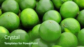  Presentation with citrus - Audience pleasing PPT theme consisting of green lemon - lime citrus fruit backdrop and a forest green colored foreground