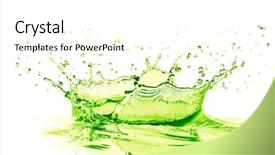 Presentation with lemon lime - PPT theme consisting of green lemon - lime drink splash on white background and a  colored foreground