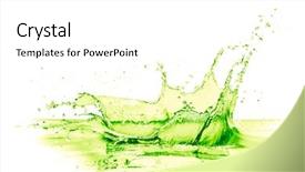  Presentation with lime green and white flower - Slide set having green lemon - lime drink splash on white background and a white colored foreground