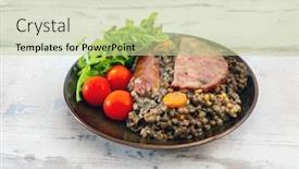  Presentation with lentils - Slide deck featuring green-lentils-with-smoked-pork background and a soft green colored foreground