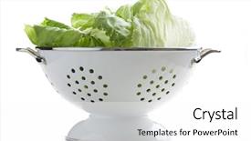  Presentation with lettuce - Slide deck consisting of green lettuce in colander background and a white colored foreground