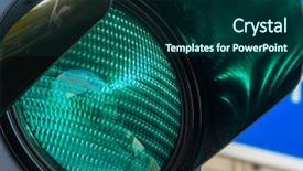  Presentation with green traffic light - Presentation featuring green light at a traffic background and a ocean colored foreground