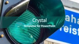  Presentation with green traffic light - Amazing presentation theme having green light at a traffic backdrop and a ocean colored foreground