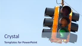  Presentation with traffic signal - Slide deck enhanced with green light traffic signal background and a sky blue colored foreground