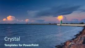  Presentation with western - PPT theme with green-lighthouse-on-the-western background and a ocean colored foreground