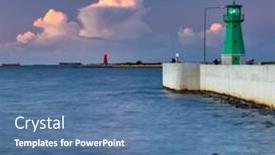  Presentation with western - Slides consisting of green-lighthouse-on-the-western background and a ocean colored foreground