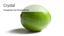 Presentation with lime green and white flower - Beautiful presentation featuring green lime on white background backdrop and a white colored foreground