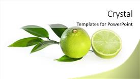  Presentation with lime green and white flower - Amazing presentation design having green lime backdrop and a white colored foreground