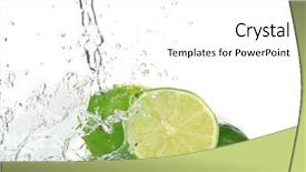  Presentation with splashing - Presentation enhanced with green limes with splashing water background and a white colored foreground