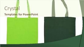  Presentation with eco friendly bags - Colorful presentation theme enhanced with green-linen-reusable-eco-friendly backdrop and a cream colored foreground