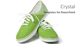  Presentation with sneakers - Colorful slides enhanced with green-linen-sneakers-isolated backdrop and a white colored foreground