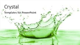  Presentation with green and white - PPT layouts enhanced with green liquid splash on white background and a white colored foreground