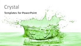  Presentation with white green - Slide set consisting of green-liquid-splash-on-white background and a white colored foreground