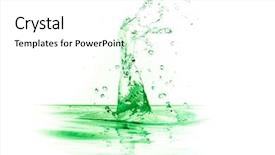  Presentation with liquid - Beautiful PPT theme featuring green liquid splash on white backdrop and a white colored foreground