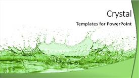  Presentation with white green - Colorful theme enhanced with green liquid splash on white backdrop and a white colored foreground