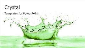  Presentation with white green - PPT theme enhanced with green liquid splash on white background and a white colored foreground