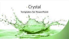  Presentation with liquid - Beautiful PPT theme featuring green liquid splash on white backdrop and a white colored foreground