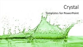  Presentation with earth science green and white - Colorful presentation theme enhanced with green liquid splash on white backdrop and a white colored foreground