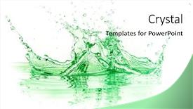  Presentation with liquid - Amazing slide deck having green liquid splash on white backdrop and a white colored foreground