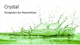  Presentation with white and green - PPT theme enhanced with green liquid splash on white background and a white colored foreground
