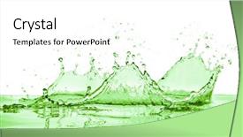  Presentation with white green - Presentation design featuring green liquid splash on white background and a white colored foreground