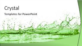  Presentation with fresh water splash green apple isolated white - Theme having green liquid splash on white background and a  colored foreground