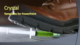  Presentation with drug addiction - Slides with green liquid syringe leaving drug background and a wine colored foreground