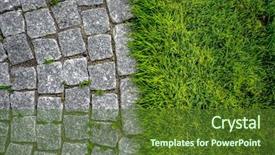  Presentation with stones - Slides having green lush grass with stones background and a tawny brown colored foreground