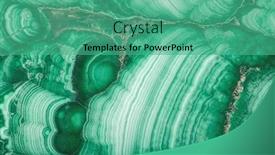  Presentation with stone - Amazing PPT theme having green-malachite-stone-texture-macro backdrop and a teal colored foreground