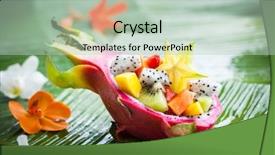  Presentation with mango fruit - Audience pleasing slide deck consisting of mango flower - exotic fruit salad served backdrop and a mint green colored foreground