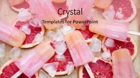  Presentation with ice - Cool new PPT theme with fruity popsicles with ice backdrop and a coral colored foreground