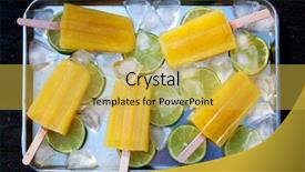  Presentation with lime - Cool new slide deck with fruity popsicles with ice backdrop and a yellow colored foreground