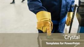  Presentation with green manufacturing - Colorful presentation enhanced with green manufacturing - close-up of the hand backdrop and a coral colored foreground