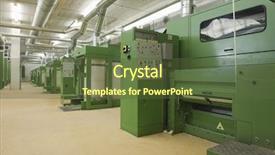  Presentation with green manufacturing - Cool new slide set with green manufacturing - view of machinery in row backdrop and a tawny brown colored foreground