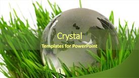  Presentation with green globe - Presentation theme enhanced with green map - globe in a grass background and a tawny brown colored foreground