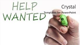  Presentation with help wanted - PPT theme consisting of green marker help wanted background and a white colored foreground