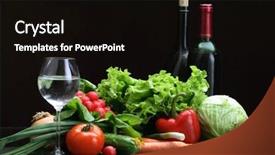  Presentation with fresh fruits vegetables heart - Presentation theme having green marketing - fresh vegetables fruits and other background and a black colored foreground